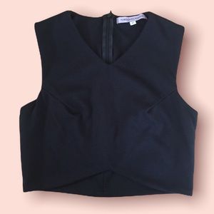 Black V-Neck Crop Top